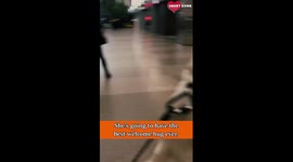 Girl Surprised By Her Grandma And Grandpa By Bring Her Dog At The Airport