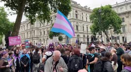 Protest in support of Trans rights and conversion therapy ban, Downing Street