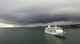 Storm Clouds & Cruise Ship Via Drone