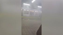Freak storm leaves passengers stranded after pounding train station in the Philippines