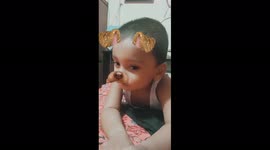 Babys reaction on dog filter. He is my brother 1st time saw ta dow filter and the reaction was very funny