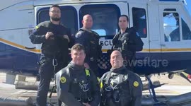 NYPD heroically rescue a man stranded in the sea - after his jet ski overturned
