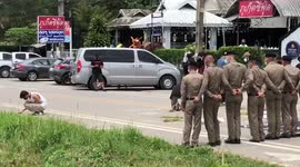 Protesters confront Thai Prime Minister Prayut Chan-o-cha during economic event