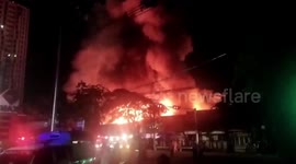 Massive fire rips through karaoke club in Myanmar