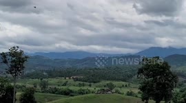 Residents hide in bunker as Myamar air strike hits Thai border