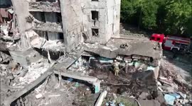 Drone footage reveals damage caused by deadly strike near Odesa as death toll rises to 20