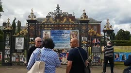 Royal fans gather outside Kensington Palace on late Princess Diana's 61st birthday