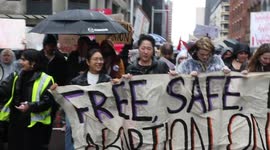 Pro-abortion rights supporters march in Sydney on Saturday