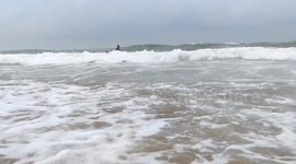 The beautiful sea beach has attraction for tourists in Puri