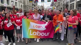 Labour Party leaders Keir Starmer and Angela Rayner at Pride 2022
