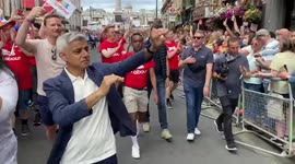 Labour Party leaders Keir Starmer and Angela Rayner and London Mayor Sadiq Khan at London Pride 2022