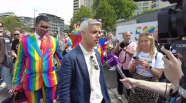 Sadiq Khan is a Mayor of London interview at the Parade - Pride in London 2022