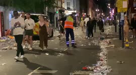 Clean-up operations begin after Pride march through London's Soho