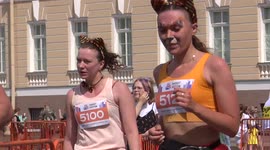 Piter Cats marathon takes place on Palace square in St Petersburg, Russia