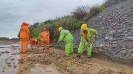 Highway Repaired After Mudslides in Liuzhou, Guangxi, China