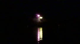 Awesome fireworks water reflection Pike Lake Chain Iron River WI
