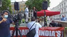 A united Indian minority is protesting against Hindu fascism and the India's bulldozen genocide, London, UK