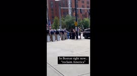 White supremacist group Patriot Front parade through Boston during 'reclaim America' march