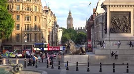 Rainbow flag over Whitehall celebrates the 50th anniversary of Pride London