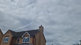 South Korean aerobatic jets seen whizzing over Amesbury, UK