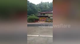 Flash flood rips through house in the Philippines