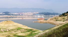 Three Gorges Reservoir Water Level Falling In Yichang, China