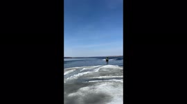Funny fail with first jet ski ride in winter