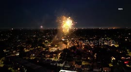 Street Fireworks Spectacular in New York City Independence day celebration