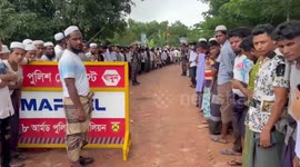 Rohingya refugees protest in camp pleading for return to Myanmar