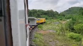 Terrifying moment train full of passengers crashes in Thailand