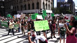 Protest demanding legalization of abortion in NY, US