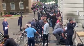 Scenes from 10 Downing Street on Tuesday night as UK PM rocked by two key resignations