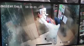 Dog lifted up by elevator after leash gets trapped in doors in China