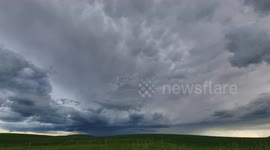 Stunning time lapse shows thunderstorm hitting Alberta in Canada