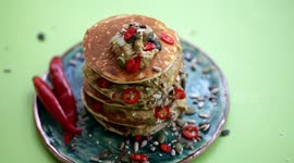 Unique pancakes: Vegan pancakes with avocado