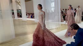 Haute Couture Show: Elie Saab Collection Finale shown at Paris Fashion Week, July 6, 2022 in Paris, France.