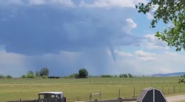 Funnel cloud appears above central Montana