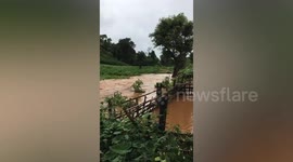 Floods swamp homes following tropical storms in Shan State, Myanmar