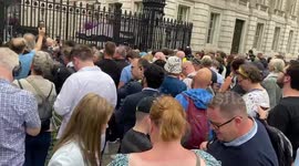 Huge crowd outside Downing St as Boris Johnson announces resignation