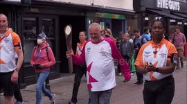 Queen's Baton Relay passes through historic Canterbury in Kent, UK
