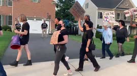 Pro-choice protesters chant, 'My Body, My Choice' outside residence of Supreme Court Justice Amy Coney Barrett