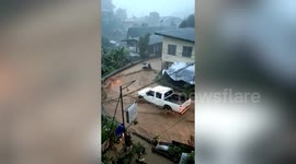 Monsoon storm triggers mudslides in mountainous region leaving three injured in the Philippines