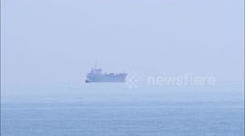 Ship 'floating in the sky' optical illusion seen off the Kent, UK coast