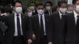 Japanese Prime Minister Shinzo Abe Delivers a speech during 75th Nagasaki Peace Ceremony