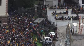 Gun shots fired to air while Sri Lanka protesters break into President's House as  thousands rally