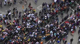 Gun shots heard during Sri Lanka protests as prime minister resigns