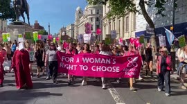 Roe v Wade pro-choice protest in London, UK