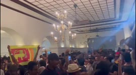 Sri Lanka unrest: Watch moment protesters overrun PM's official residence