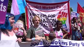 Trans + Pride London protest demands 'trans rights now - fight for liberation'