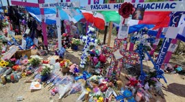 Memorial for the migrants that lost their lives on the 18-wheeler in San Antonio, Texas.
